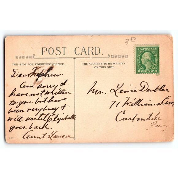 Christmas Postcard Santa Claus Long Flowing Beard Vintage Holiday Greetings - Picture 2 of 2